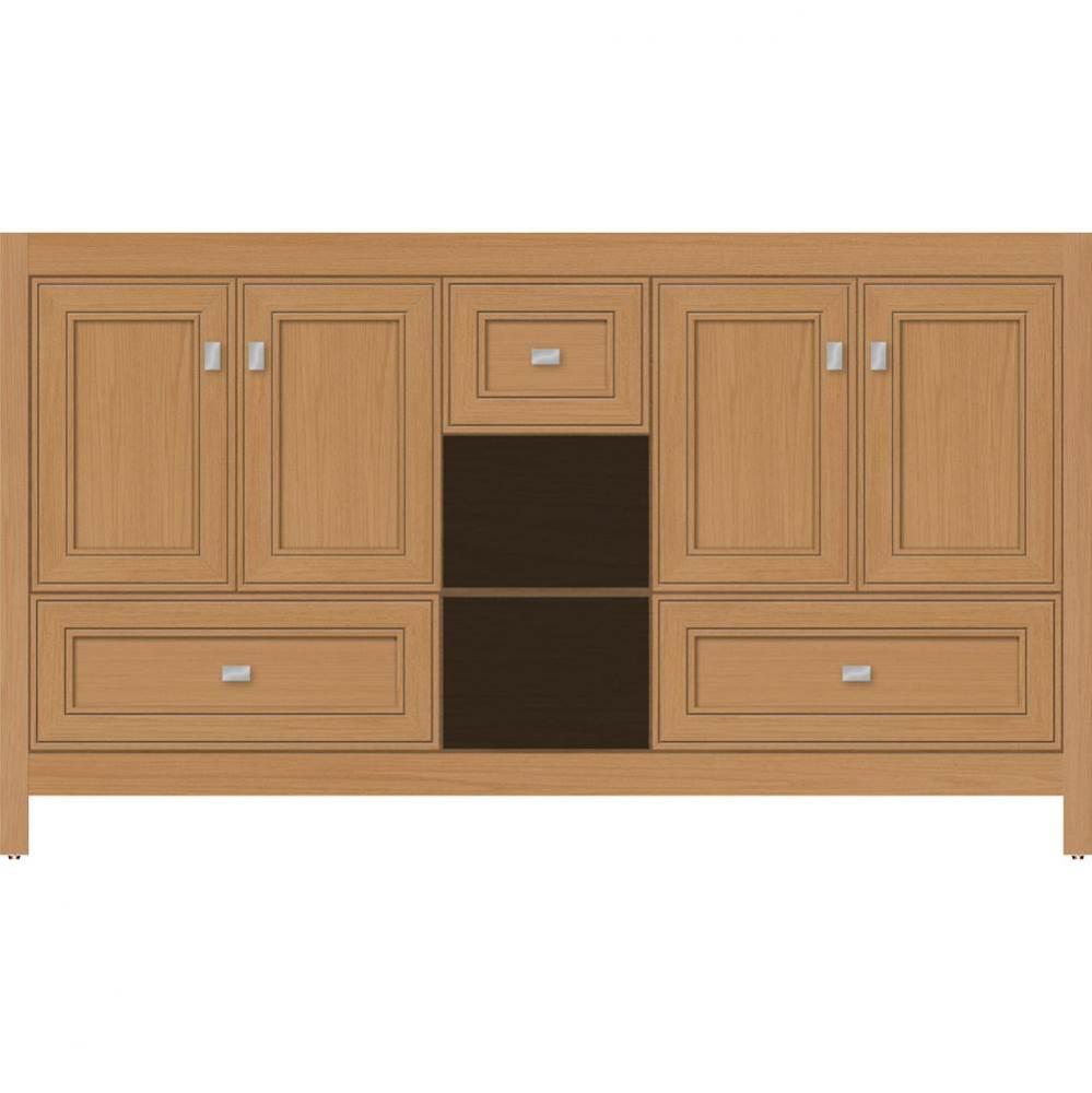 60 X 18.5 X 34.5 Alki Cafe Vanity Deco Miter Nat Oak Db