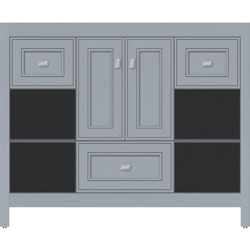 42 X 21 X 34.5 Alki Cafe Vanity Deco Miter Silver Oak Sb