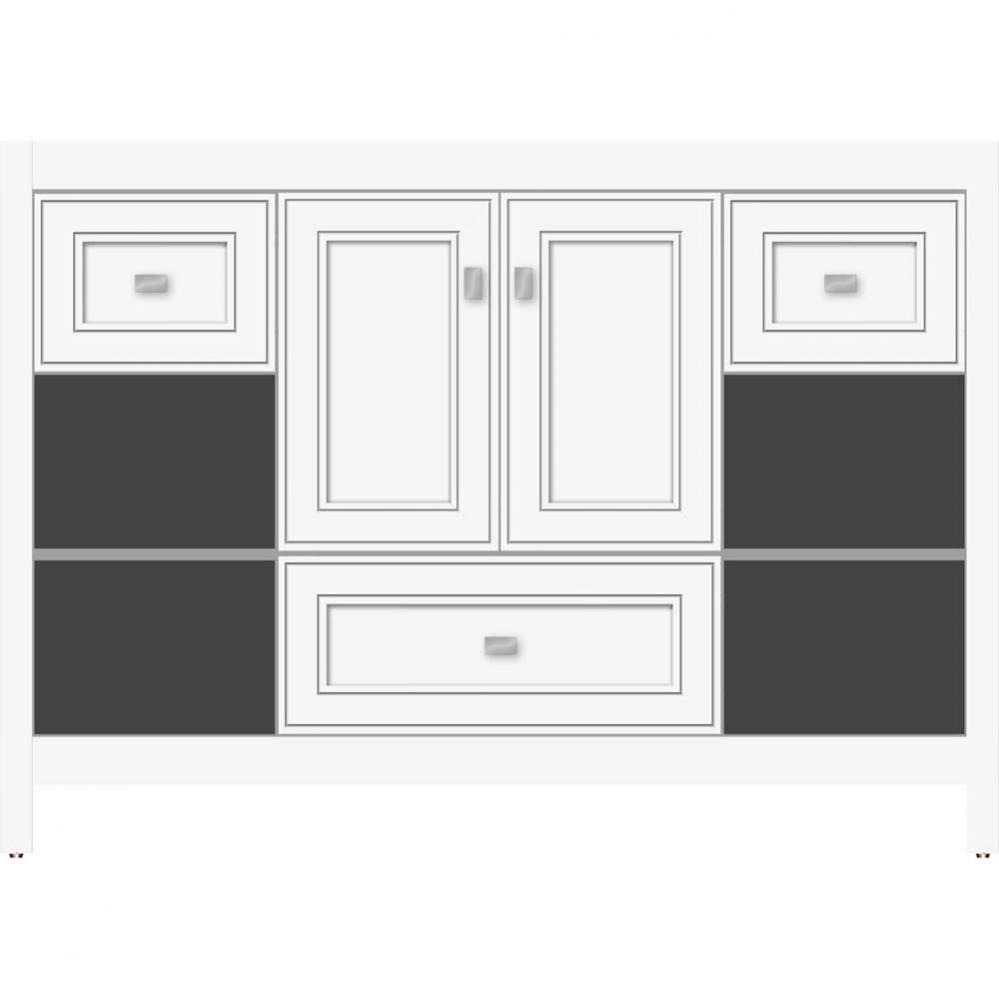 48 X 21 X 34.5 Alki Cafe Vanity Deco Miter Sat White Sb