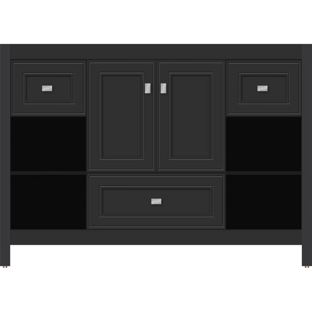 48 X 18.5 X 34.5 Alki Cafe Vanity Deco Miter Sat Black Sb