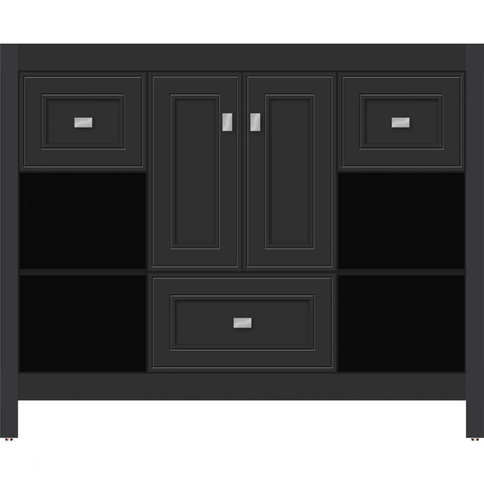 42 X 21 X 34.5 Alki Cafe Vanity Deco Miter Sat Black Sb