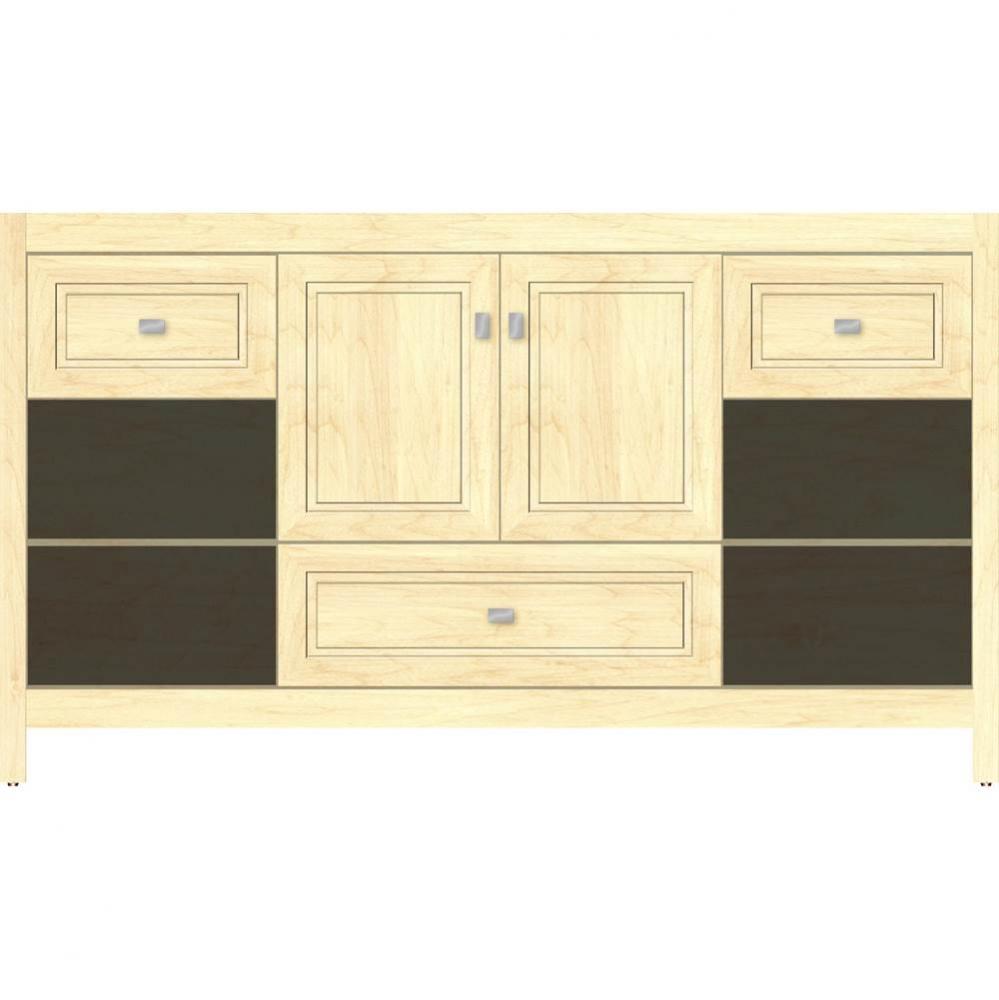 60 X 18.5 X 34.5 Alki Cafe Vanity Ogee Miter Nat Maple Sb