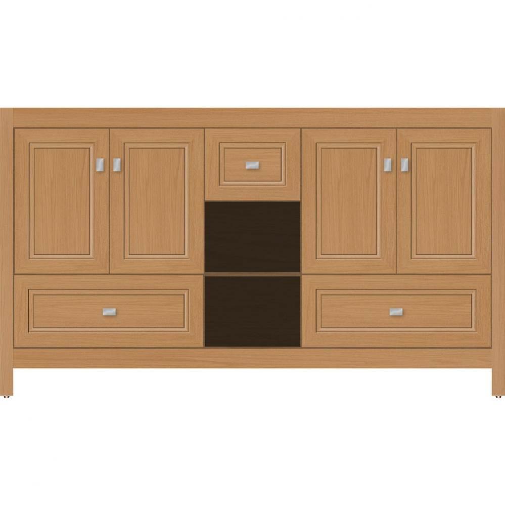 60 X 18.5 X 34.5 Alki Cafe Vanity Ogee Miter Nat Oak Db