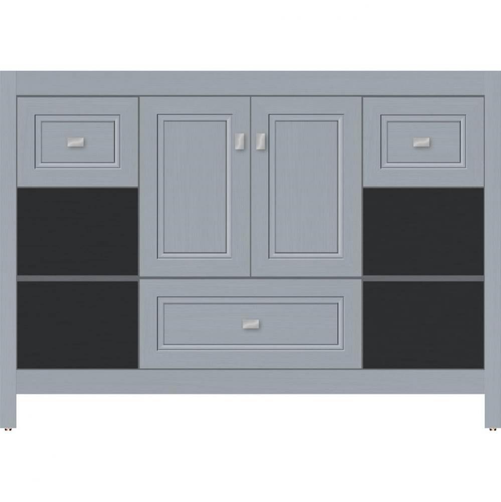 48 X 18.5 X 34.5 Alki Cafe Vanity Ogee Miter Silver Oak Sb