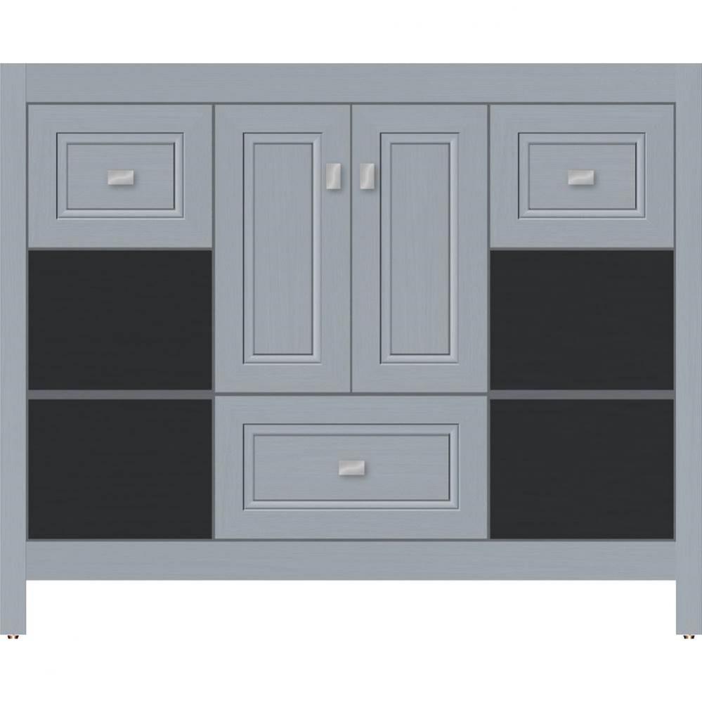 42 X 18.5 X 34.5 Alki Cafe Vanity Ogee Miter Silver Oak Sb