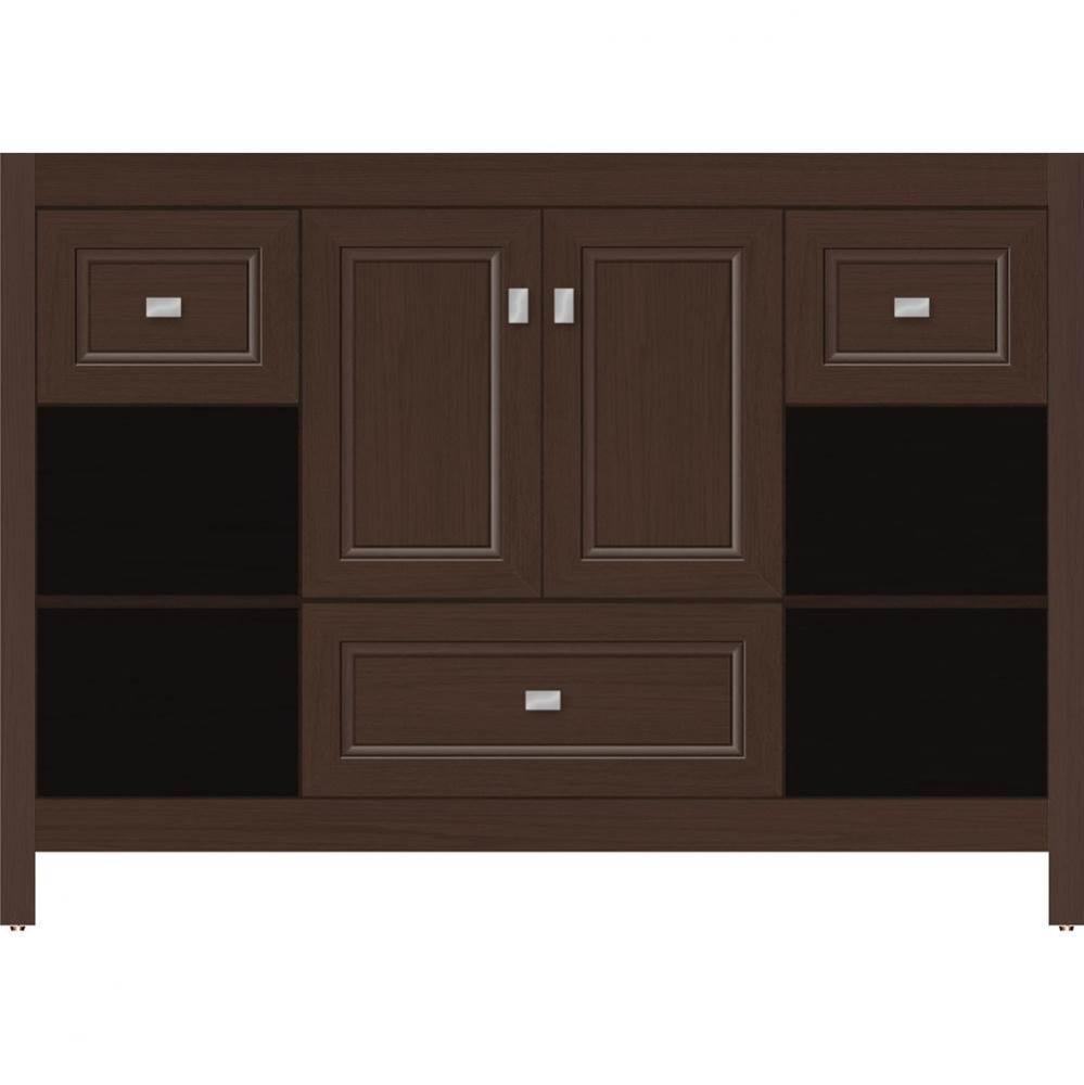 48 X 18.5 X 34.5 Alki Cafe Vanity Ogee Miter Choc Oak Sb