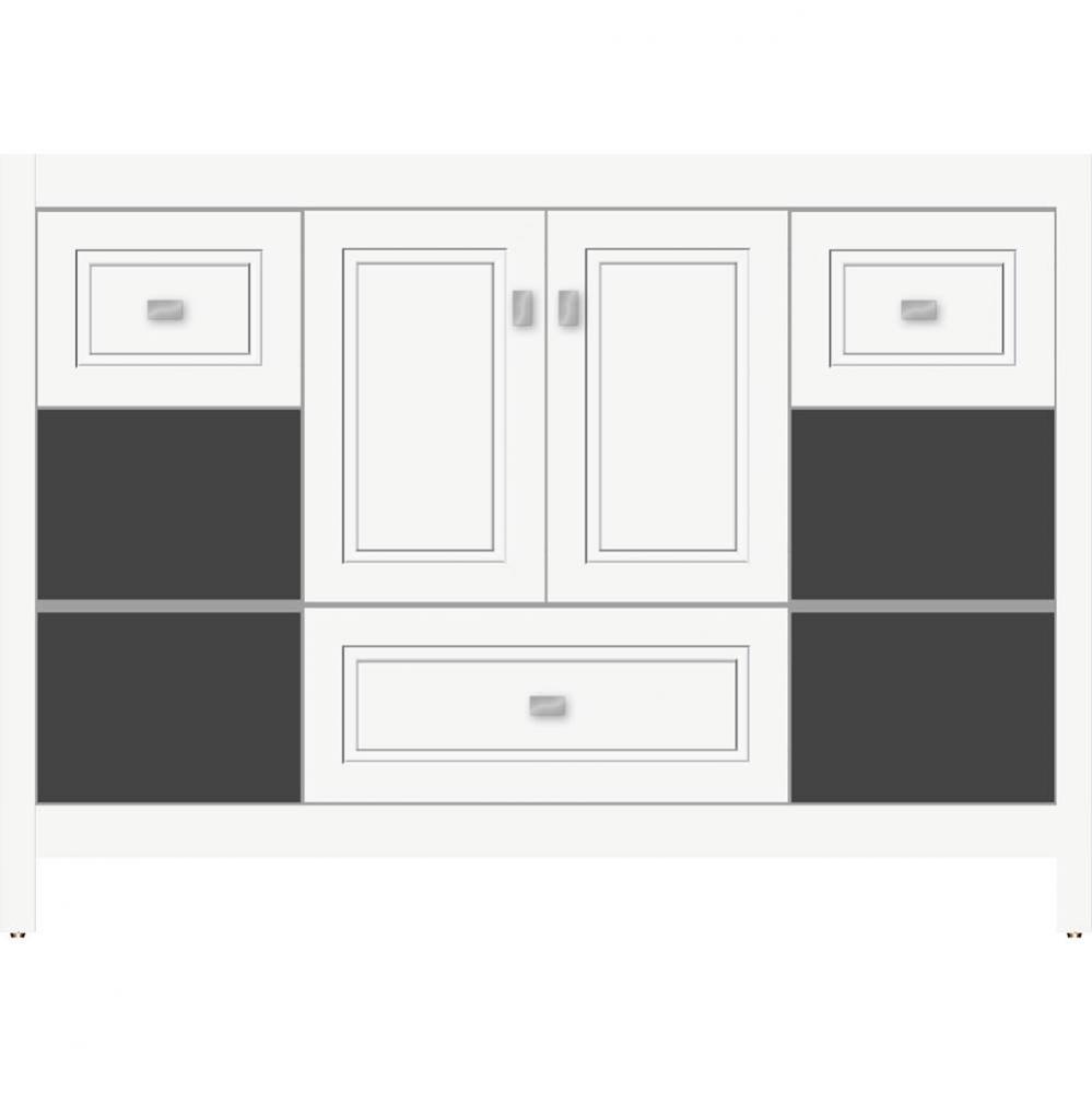 48 X 21 X 34.5 Alki Cafe Vanity Ogee Miter Sat White Sb