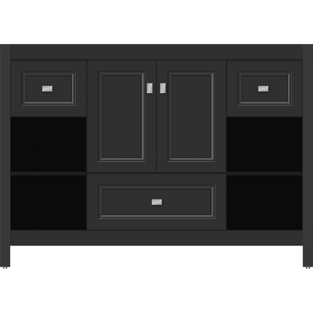 48 X 18.5 X 34.5 Alki Cafe Vanity Ogee Miter Sat Black Sb