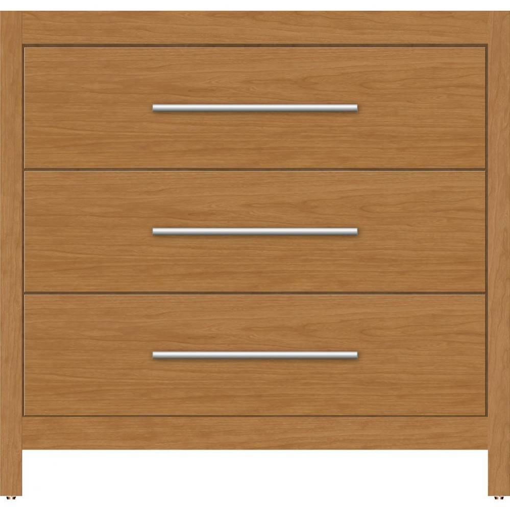 36 X 21 X 34.5 Belltown Vanity Slab Nat Cherry 3 Drw