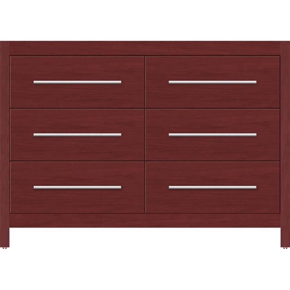 48 X 18.5 X 34.5 Belltown Vanity Slab Dk Cherry 6 Drw