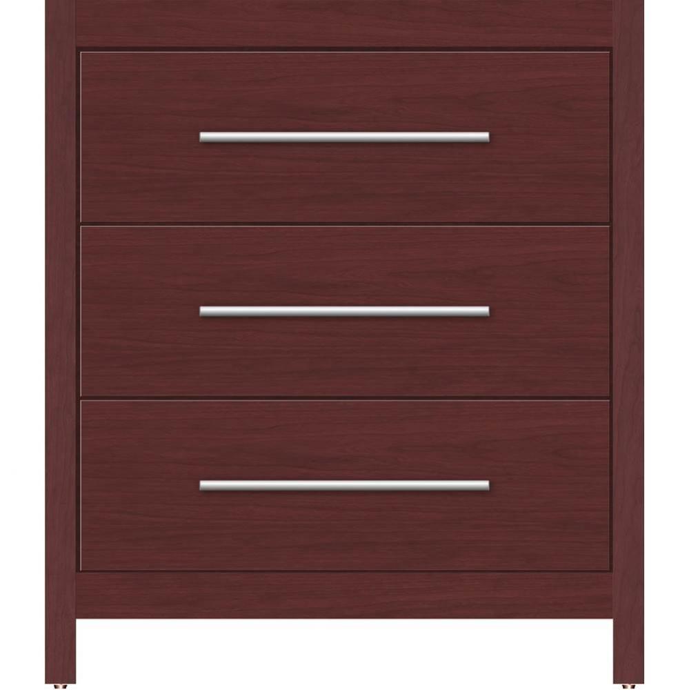 30 X 21 X 34.5 Belltown Vanity Slab Dk Cherry 3 Drw