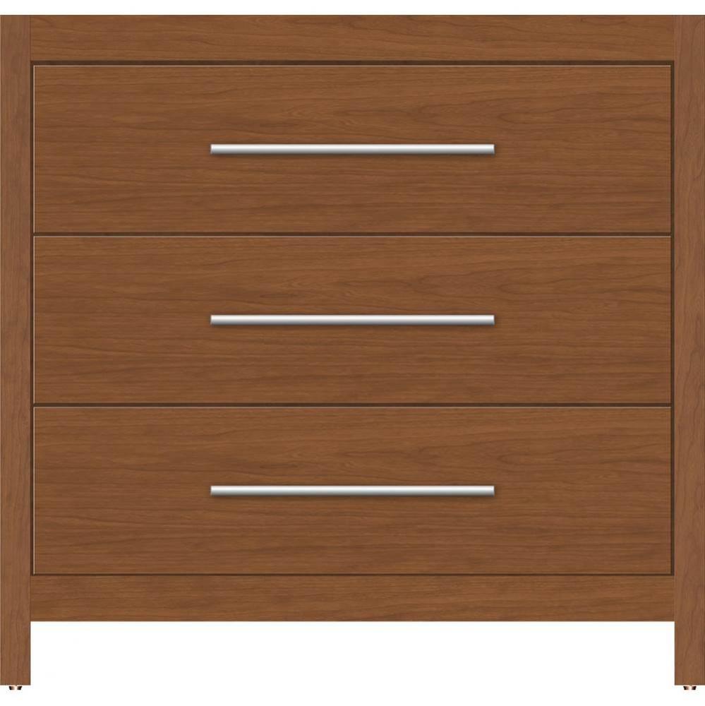 36 X 21 X 34.5 Belltown Vanity Slab Cinn Cherry 3 Drw
