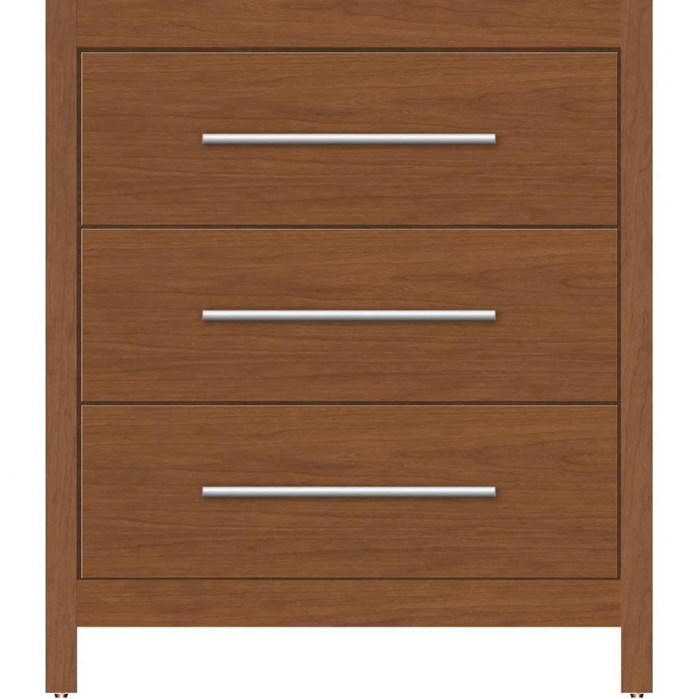 30 X 18.5 X 34.5 Belltown Vanity Slab Cinn Cherry 3 Drw