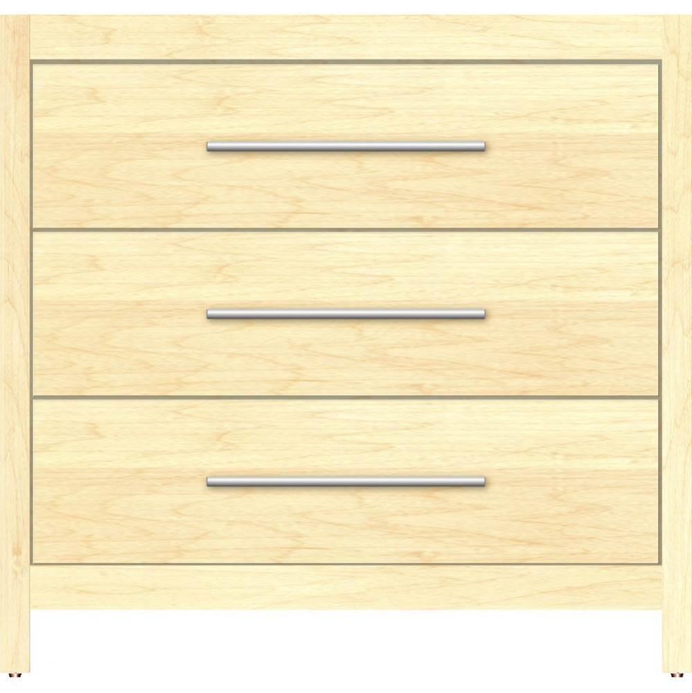 36 X 18.5 X 34.5 Belltown Vanity Slab Nat Maple 3 Drw