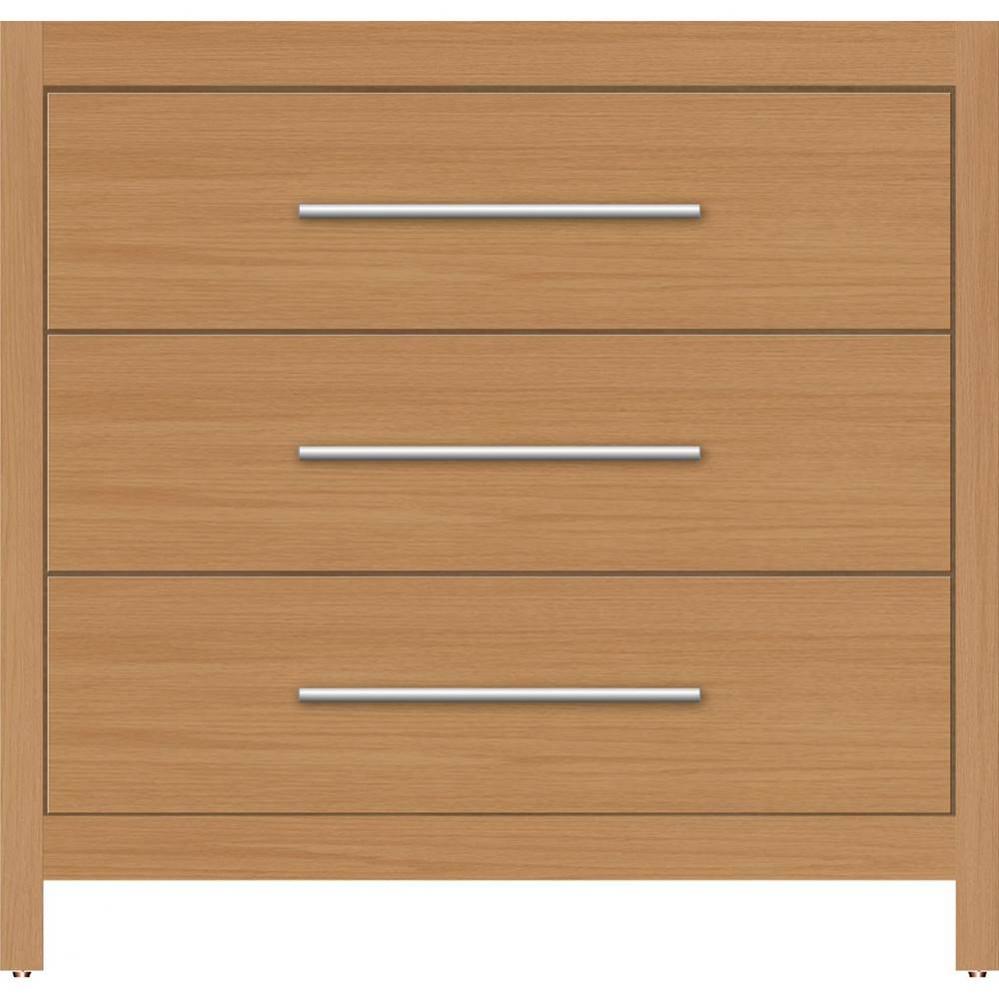 36 X 21 X 34.5 Belltown Vanity Slab Nat Oak 3 Drw