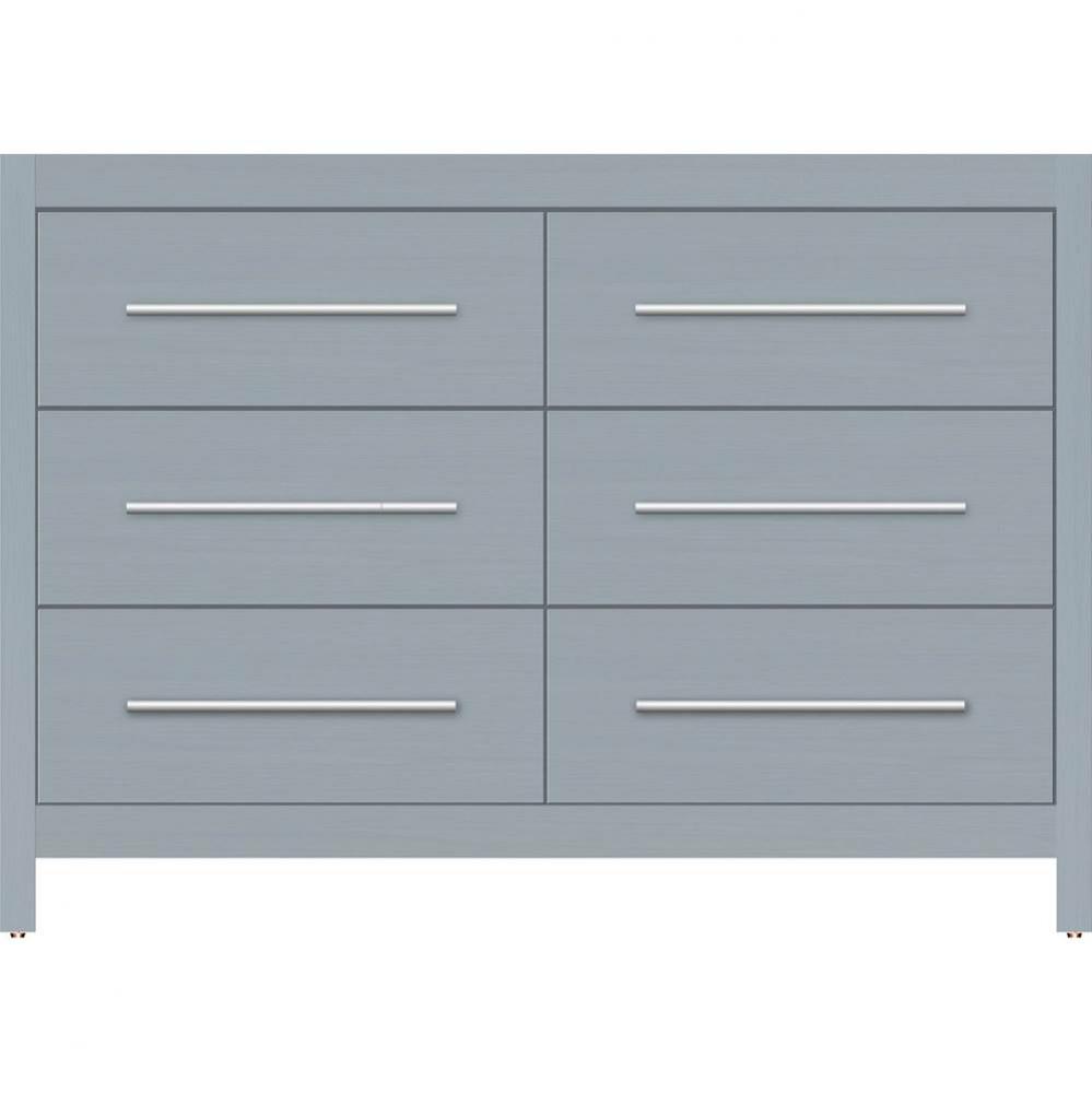 48 X 18.5 X 34.5 Belltown Vanity Slab Silver Oak 6 Drw