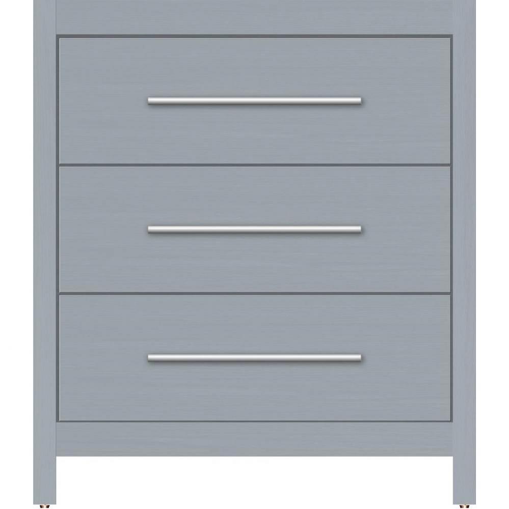 30 X 21 X 34.5 Belltown Vanity Slab Silver Oak 3 Drw