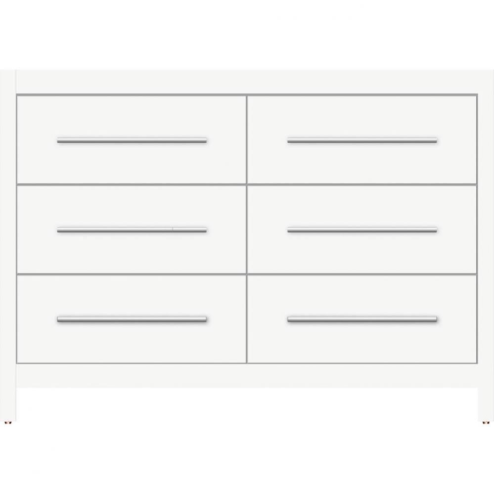 48 X 18.5 X 34.5 Belltown Vanity Slab Sat White 6 Drw