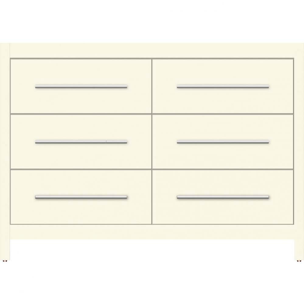 48 X 18.5 X 34.5 Belltown Vanity Slab Sat Biscuit 6 Drw