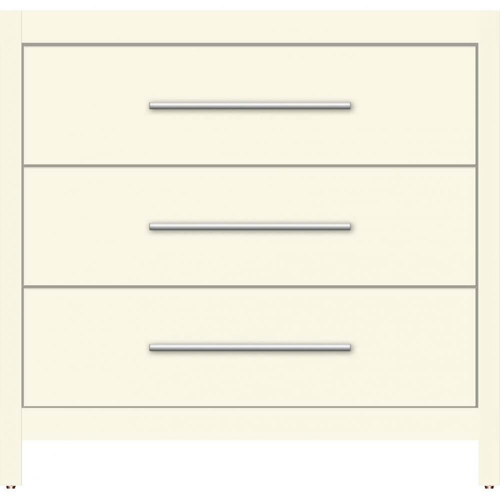 36 X 21 X 34.5 Belltown Vanity Slab Sat Biscuit 3 Drw