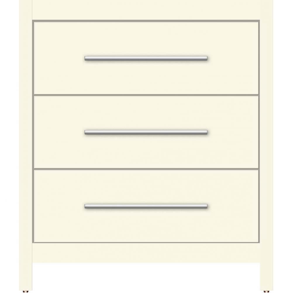 30 X 21 X 34.5 Belltown Vanity Slab Sat Biscuit 3 Drw
