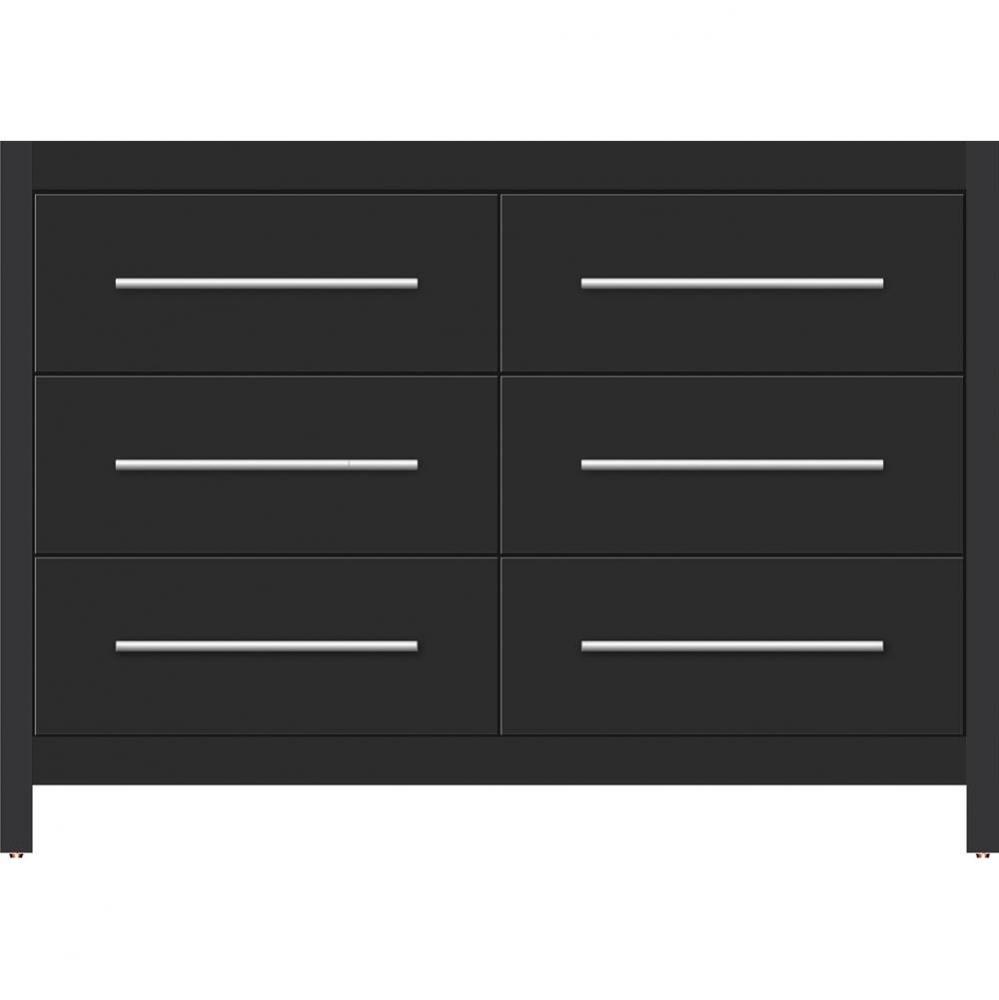 48 X 18.5 X 34.5 Belltown Vanity Slab Sat Black 6 Drw