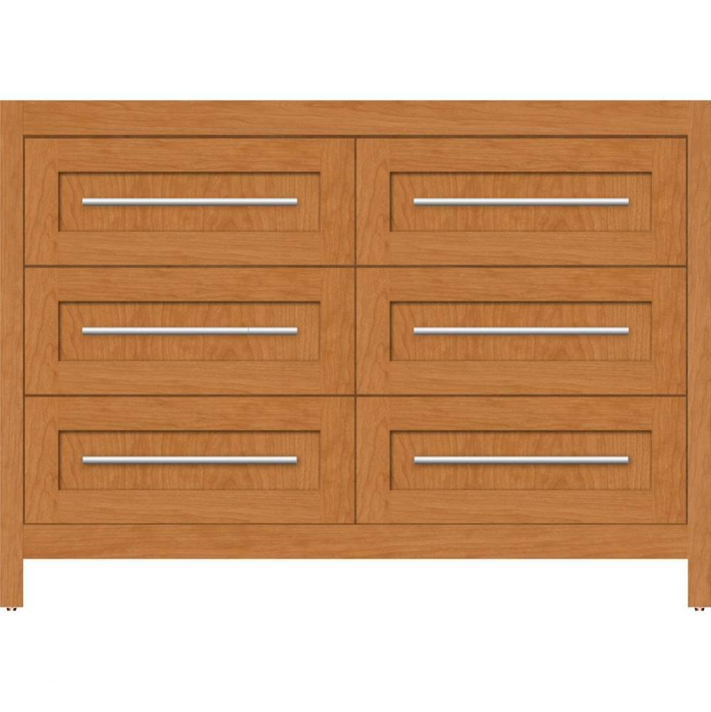 48 X 21 X 34.5 Belltown Vanity Shaker Nat Cherry 6 Drw