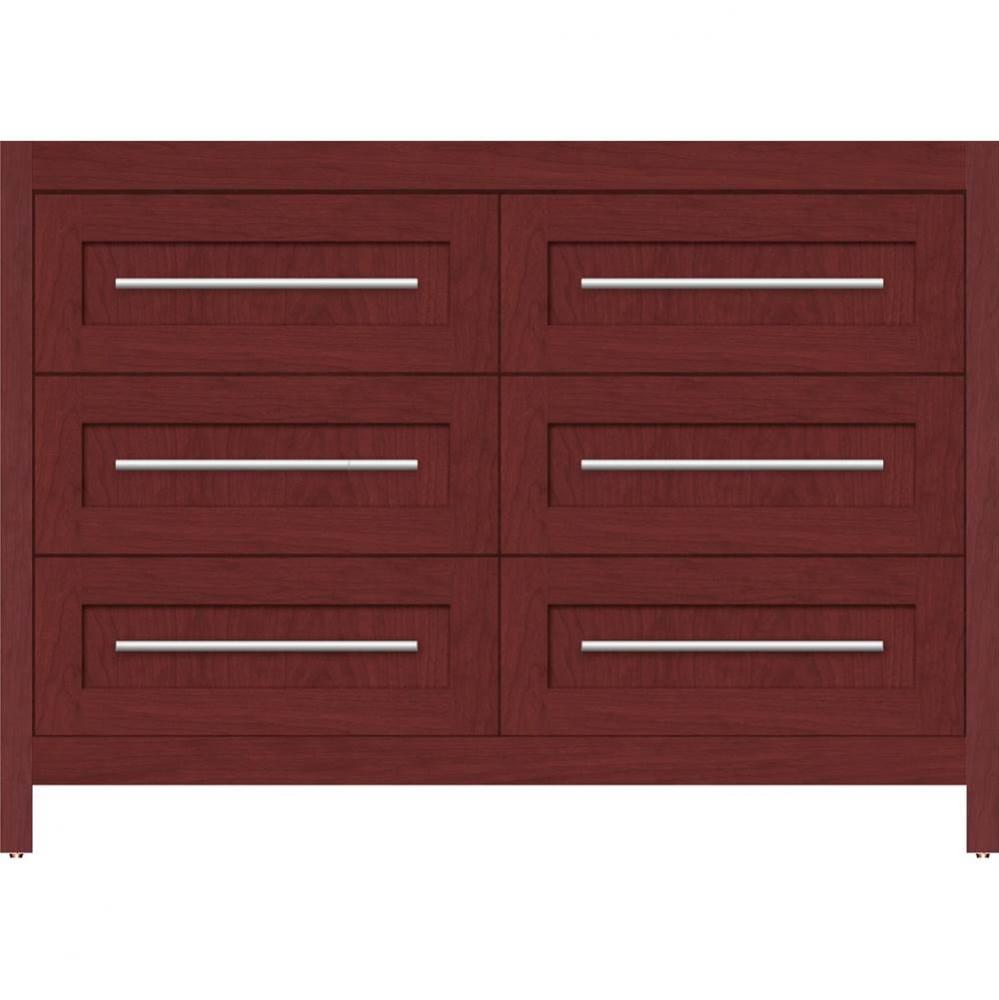 48 X 18.5 X 34.5 Belltown Vanity Shaker Dk Cherry 6 Drw