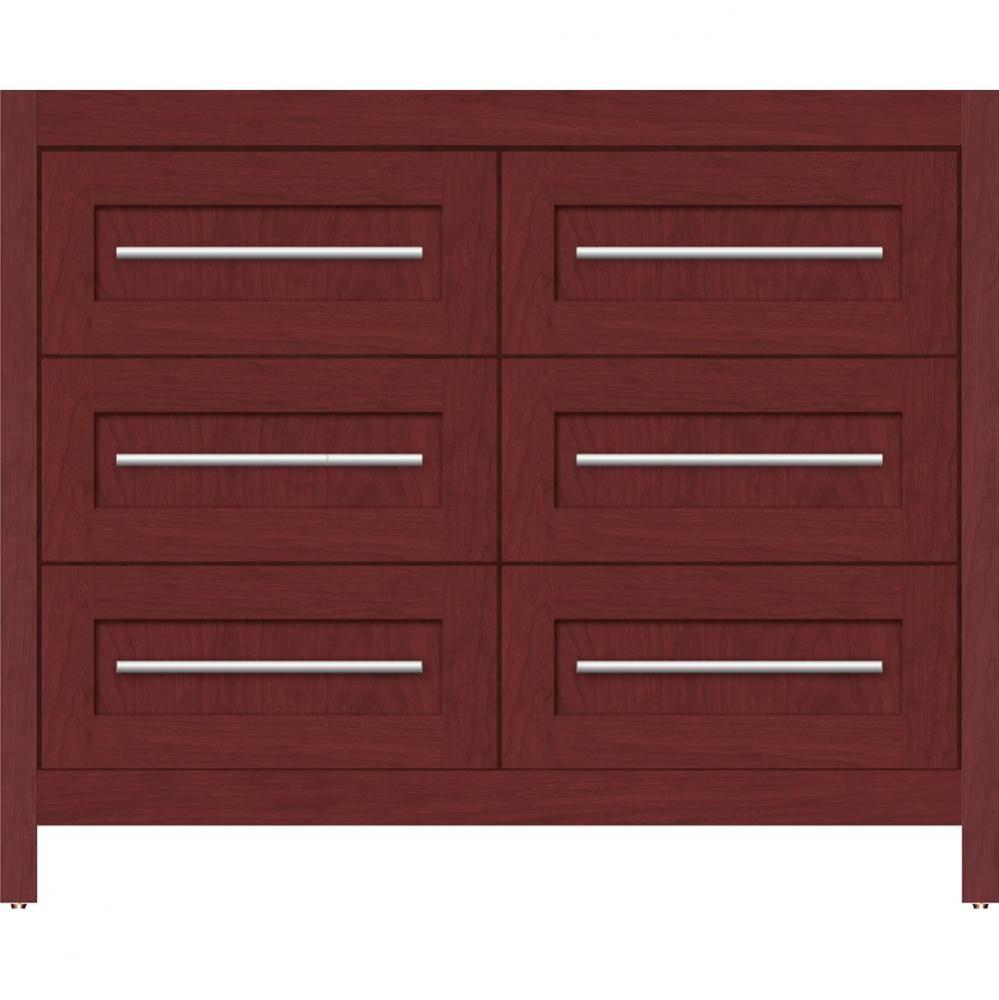 42 X 21 X 34.5 Belltown Vanity Shaker Dk Cherry 6 Drw