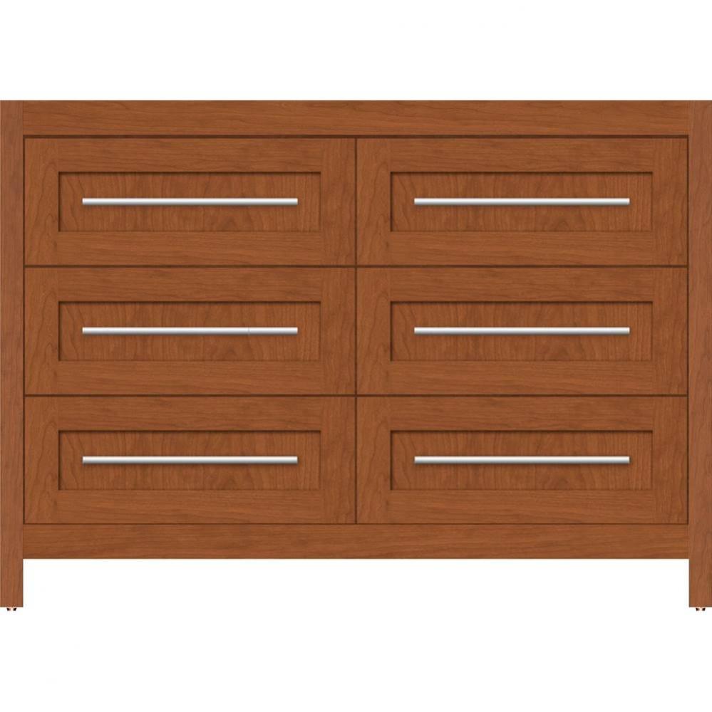 48 X 21 X 34.5 Belltown Vanity Shaker Cinn Cherry 6 Drw