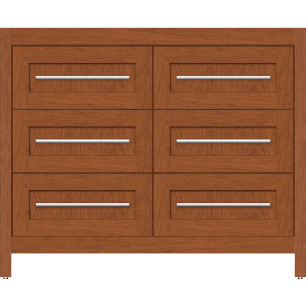 42 X 18.5 X 34.5 Belltown Vanity Shaker Cinn Cherry 6 Drw