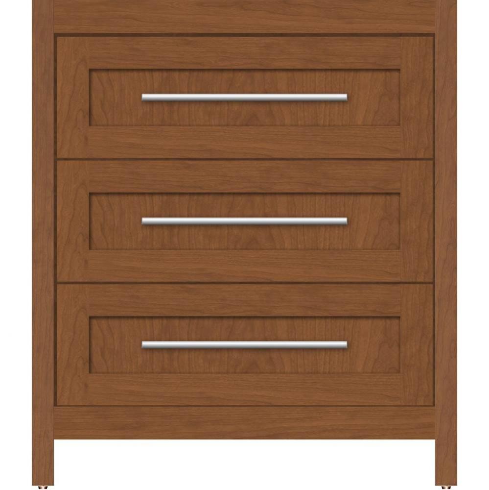 30 X 18.5 X 34.5 Belltown Vanity Shaker Cinn Cherry 3 Drw