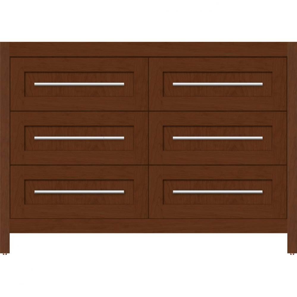 48 X 18.5 X 34.5 Belltown Vanity Shaker Pecan Cherry 6 Drw