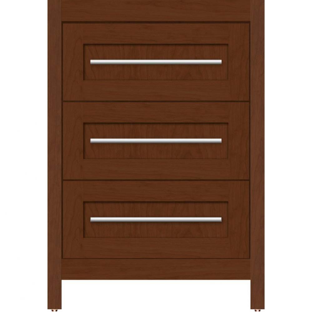 24 X 21 X 34.5 Belltown Vanity Shaker Pecan Cherry 3 Drw