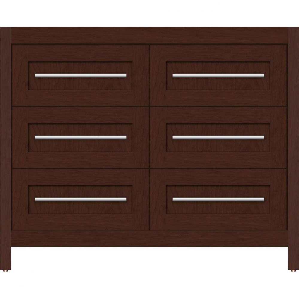 42 X 21 X 34.5 Belltown Vanity Shaker Choc Cherry 6 Drw