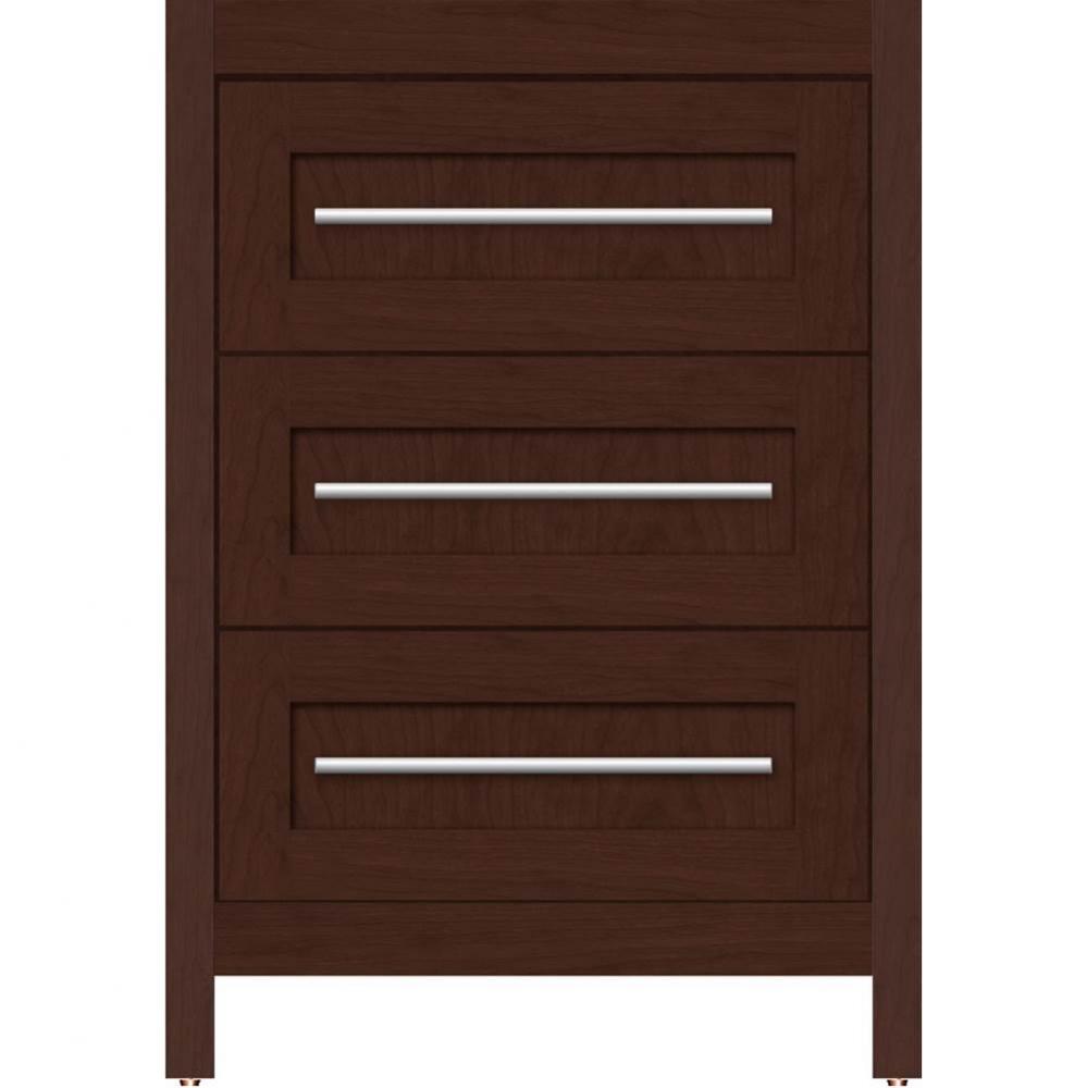 24 X 21 X 34.5 Belltown Vanity Shaker Choc Cherry 3 Drw