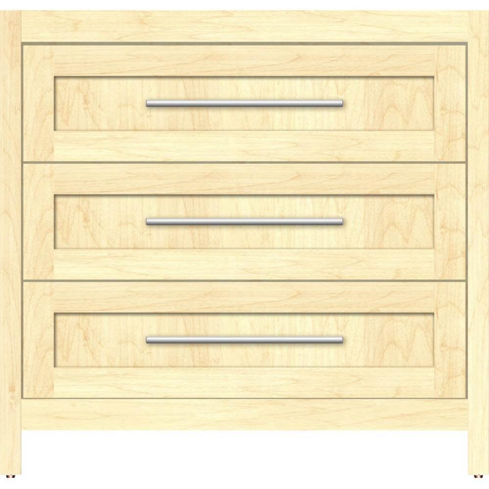 36 X 21 X 34.5 Belltown Vanity Shaker Nat Maple 3 Drw
