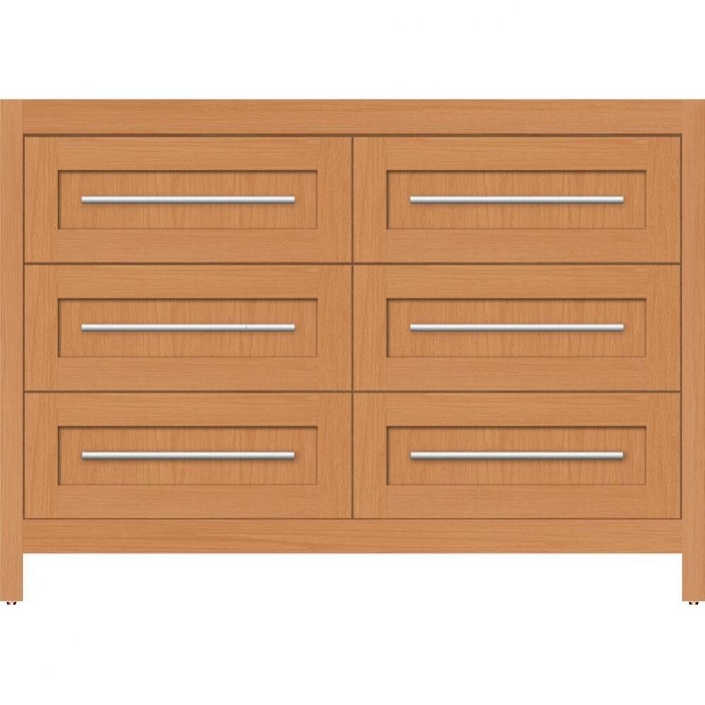 48 X 21 X 34.5 Belltown Vanity Shaker Nat Oak 6 Drw