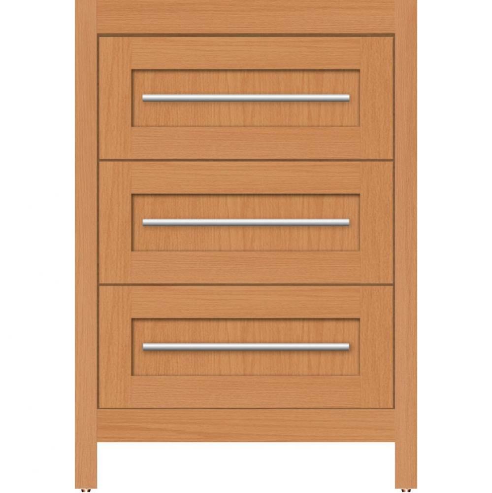 24 X 21 X 34.5 Belltown Vanity Shaker Nat Oak 3 Drw