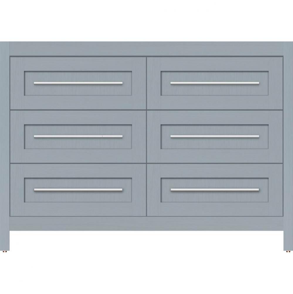 48 X 21 X 34.5 Belltown Vanity Shaker Silver Oak 6 Drw