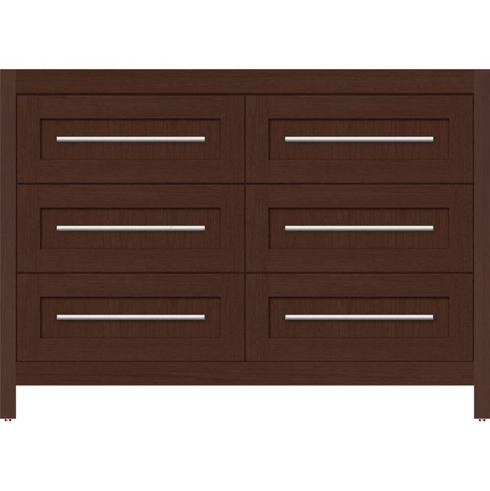 48 X 21 X 34.5 Belltown Vanity Shaker Choc Oak 6 Drw