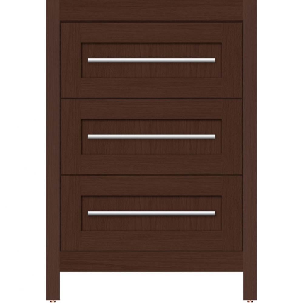 24 X 21 X 34.5 Belltown Vanity Shaker Choc Oak 3 Drw