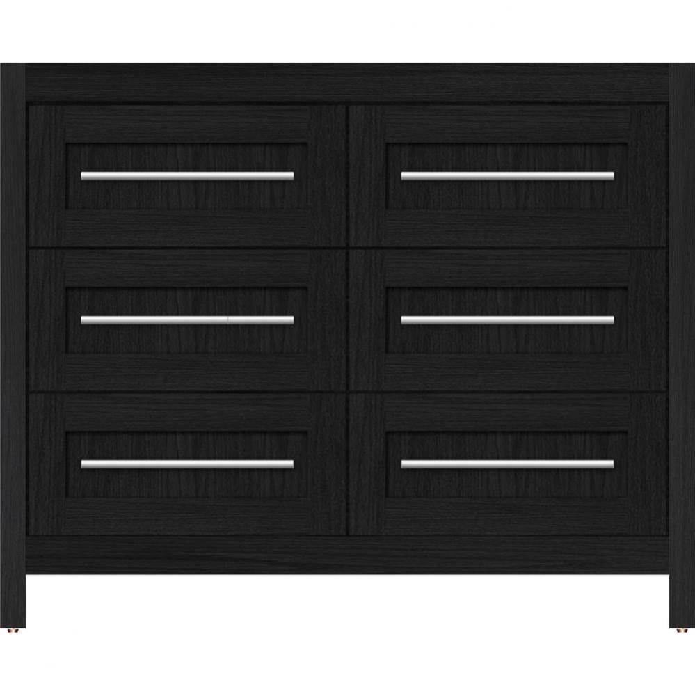42 X 21 X 34.5 Belltown Vanity Shaker Midnight Oak 6 Drw