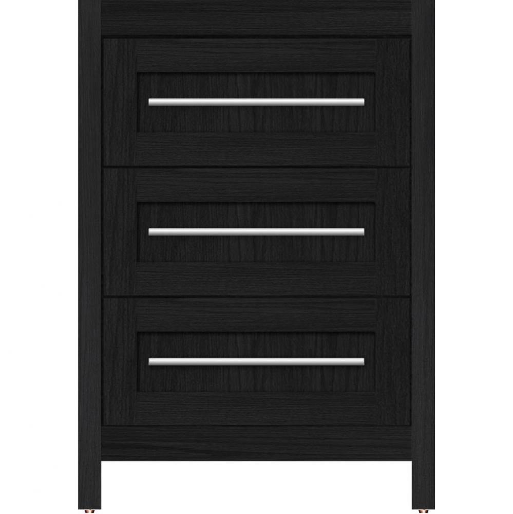 24 X 18.5 X 34.5 Belltown Vanity Shaker Midnight Oak 3 Drw