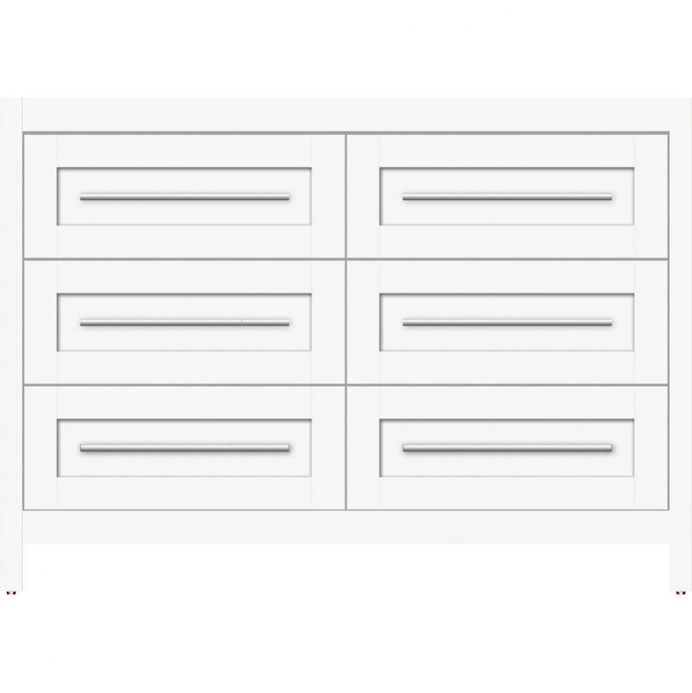 48 X 21 X 34.5 Belltown Vanity Shaker Sat White 6 Drw