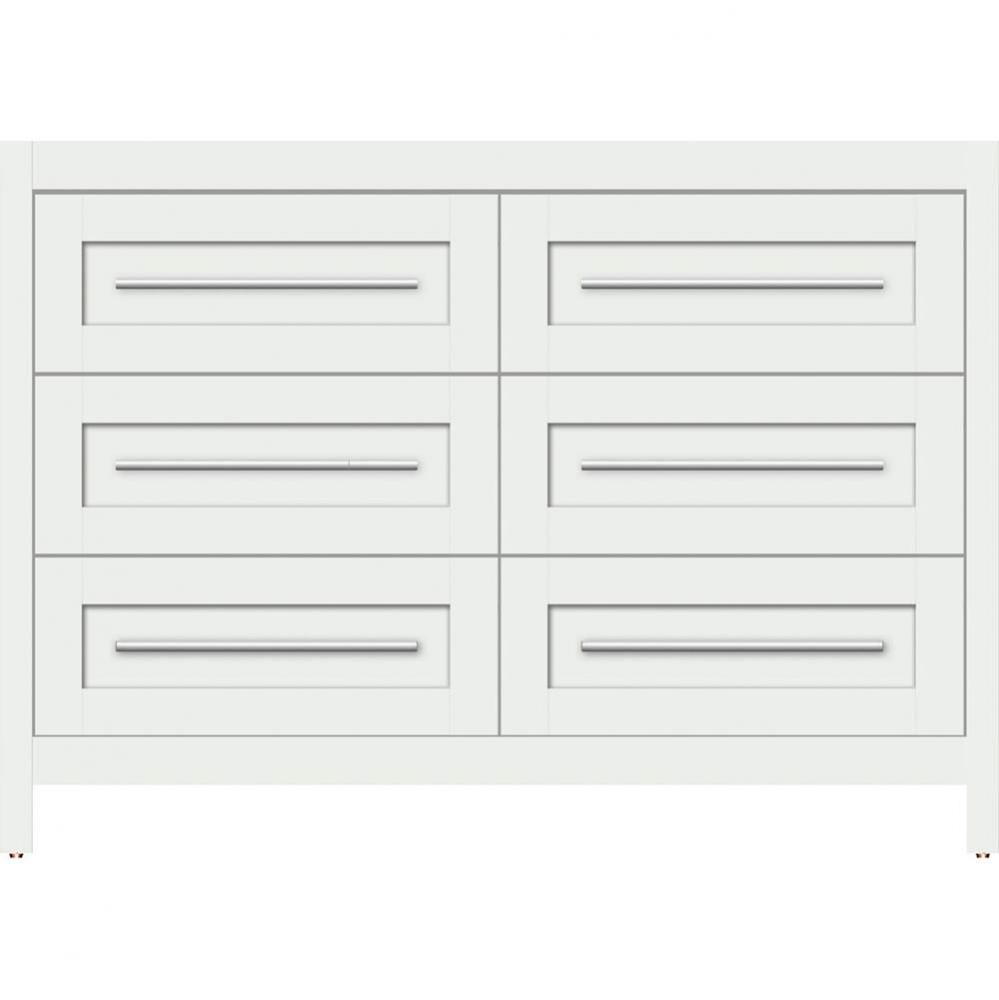 48 X 21 X 34.5 Belltown Vanity Shaker Powder Grey 6 Drw