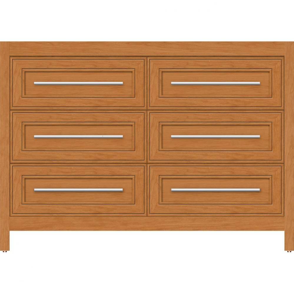 48 X 18.5 X 34.5 Belltown Vanity Deco Miter Nat Cherry 6 Drw