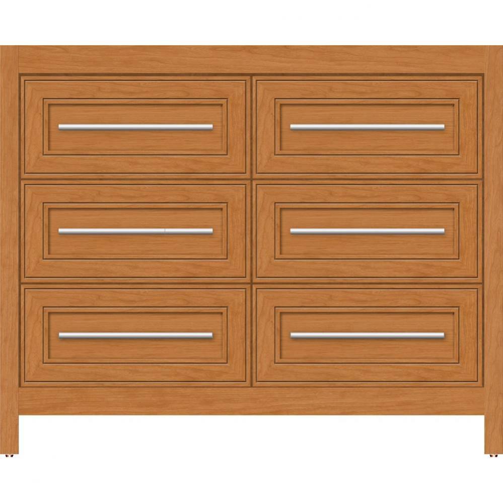 42 X 21 X 34.5 Belltown Vanity Deco Miter Nat Cherry 6 Drw