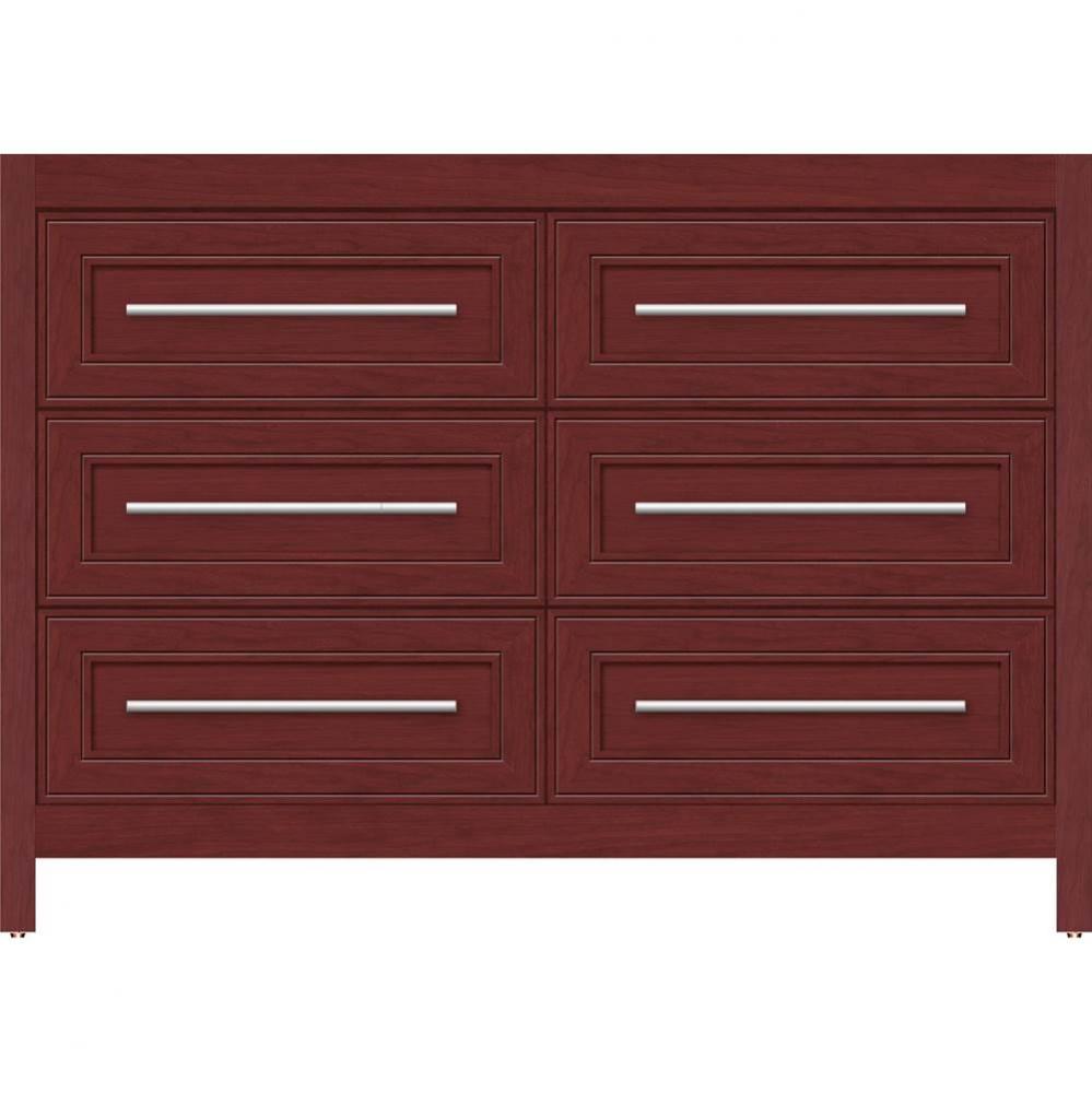 48 X 18.5 X 34.5 Belltown Vanity Deco Miter Dk Cherry 6 Drw