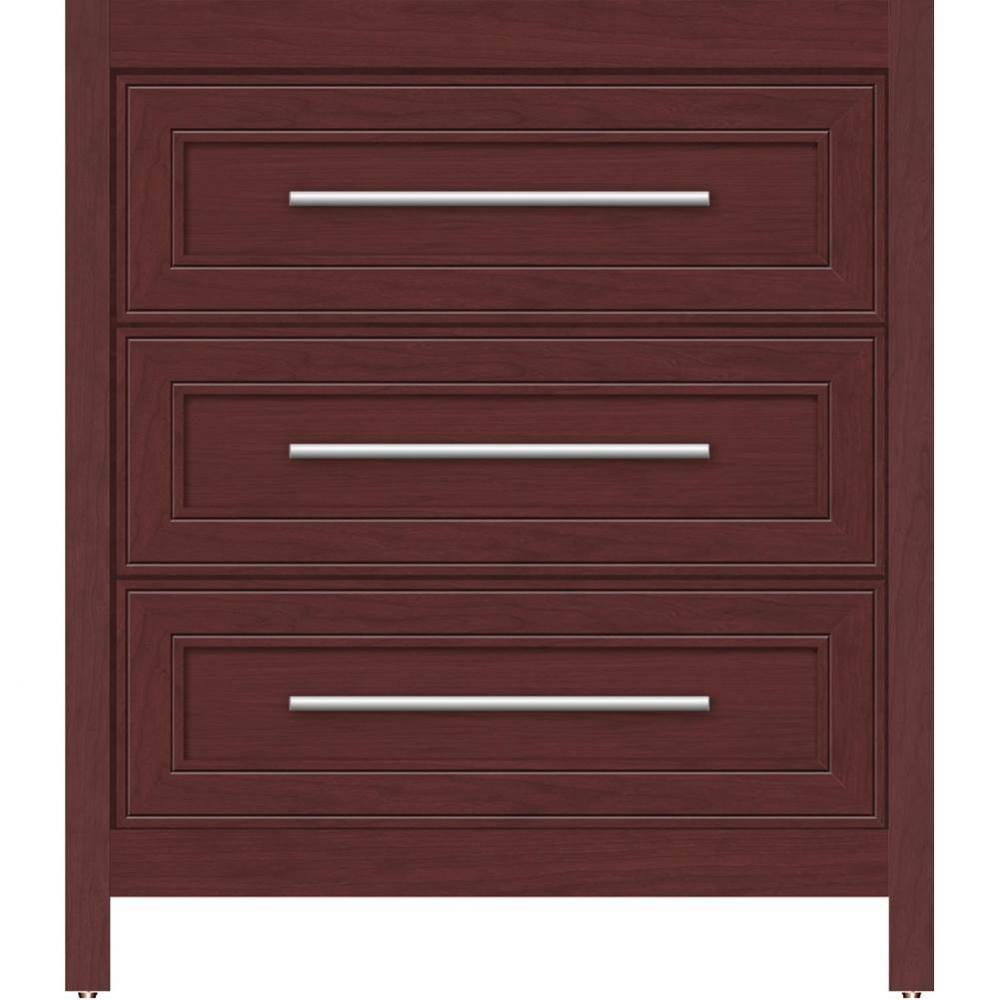 30 X 21 X 34.5 Belltown Vanity Deco Miter Dk Cherry 3 Drw